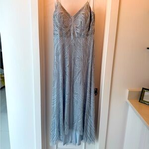 Aiden Mattox blue with beading evening gown.  Size 14